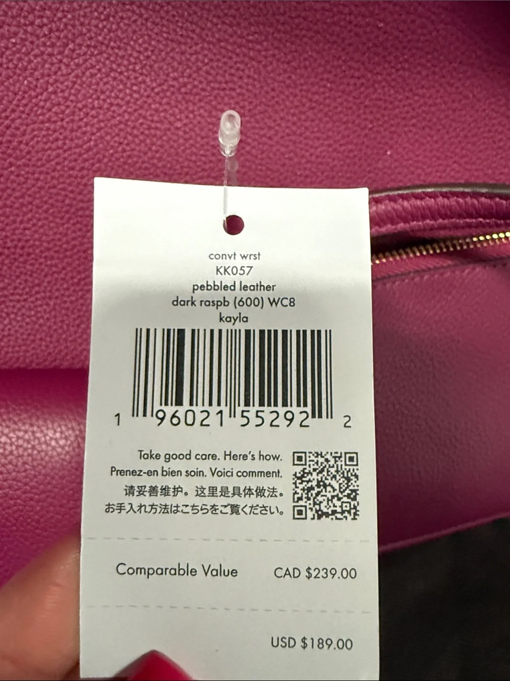 NWT kate spade fuchsia leather 3-piece shoulder bag set